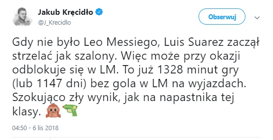 TYLE Suarez czeka na wyjazdowego gola w LM!
